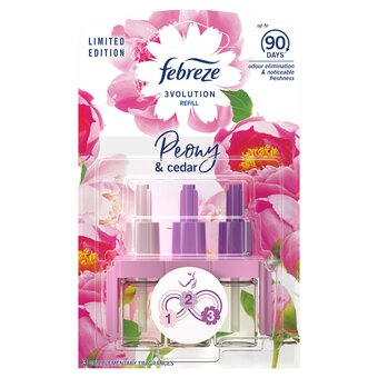 Tesco Febreze air freshener 3volution plug in refill peony&cedar 20ml offer