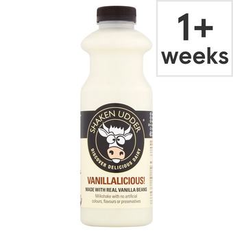 Tesco Shaken udder vanillalicious milkshake 750ml offer