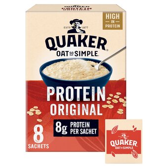 Tesco Quaker oat so simple protein original porridge 8pk302g offer