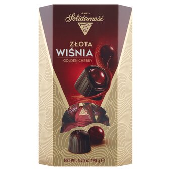Tesco Solidarnosc golden cherry chocolates in liqueur 190g offer