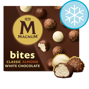 Tesco Magnum 12 bites almond white chocolate i/cream 140ml offer