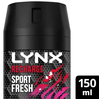 Tesco Lynx recharge body spray 150ml offer