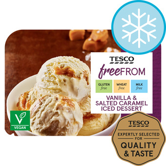 Tesco Tesco free from salted caramel iced dessert 900ml offer