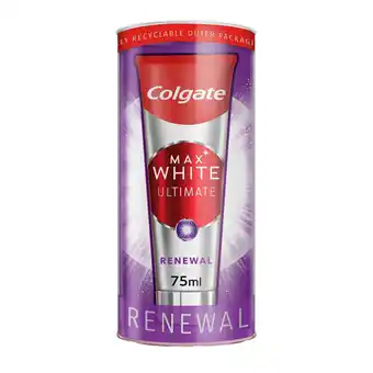 Tesco Colgate max white ultimate renewal toothpaste 75ml offer