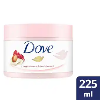 Tesco Dove pomegranate seed & shea butter scrub 225ml offer