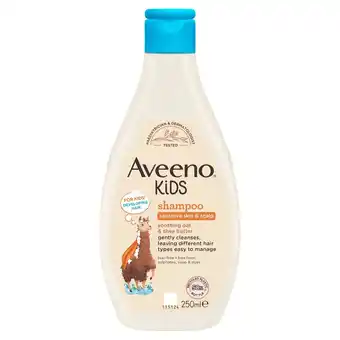 Tesco Aveeno kids shampoo sensitive skin & scalp 250ml offer