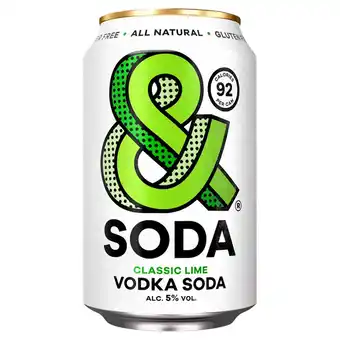 Tesco & soda mexican lime vodka soda 330ml offer