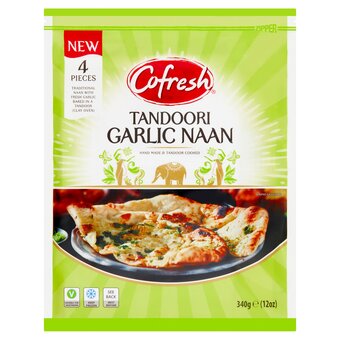 Tesco Cofresh tandoori garlic naan 4 pieces 340g offer