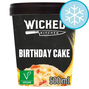 Tesco Wicked kitchen birthday cake ice dream treat 500ml offer