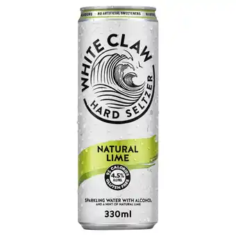 Tesco White claw hard seltzer natural lime 330ml offer