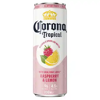 Tesco Corona tropical raspberry & lemon 330ml offer