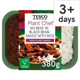 Tesco T.p/chef no beef black bean sauce with rice 380g offer