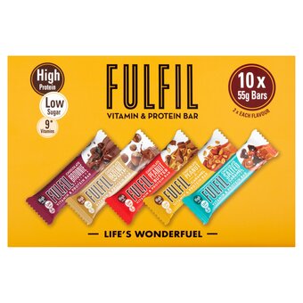 Tesco Fulfil vitamin & protein bars 10 mixed pack 550g offer