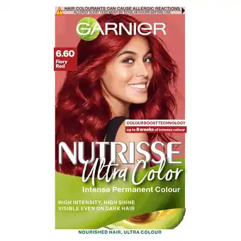 Tesco Garnier nutrisse 6.60 ultra fiery red permanent hair dye offer