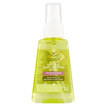 Tesco Grab it anti-bacterial multi purpose spray lemongrass 50ml offer