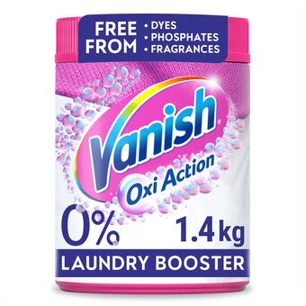 Tesco Vanish oxiaction 0% chlorine booster powder pink 1.4kg offer
