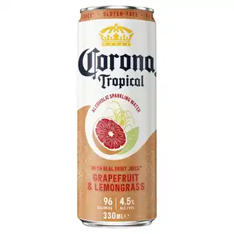 Tesco Corona tropical alcoholic sparkling water grapefruit 330ml offer