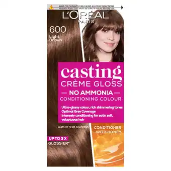Tesco L'oreal casting creme gloss light brown 600 semi-permanent hair dye offer