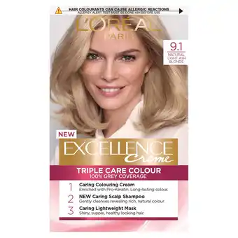 Tesco L'oreal excellence hair colourant light ash blonde 9.1 offer