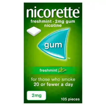 Tesco Nicorette sugar free freshmint 2mg 105s offer