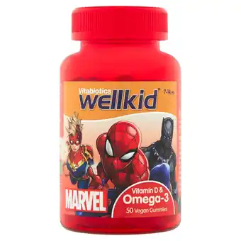 Tesco Wellkid marvel omega3 & vitamin d orange gummies x50 offer