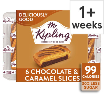 Tesco Mr kipling 6 chocolate & caramel cake slices offer