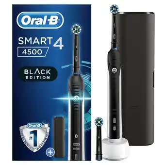 Tesco Oral-b smart 4 4500 black edition electric toothbrush & case offer