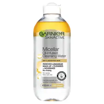 Tesco Garnier micellar water oil infused 400ml offer