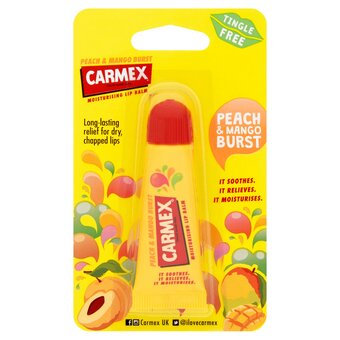 Tesco Carmex moisturising lip balm peach & mango burst 10g offer