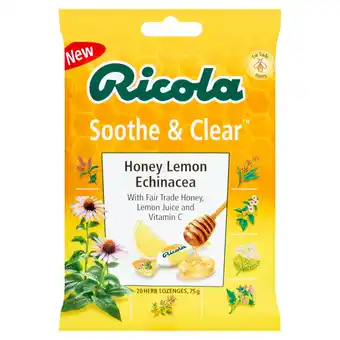 Tesco Ricola soothe & clear honey lemon lozenges 75g offer