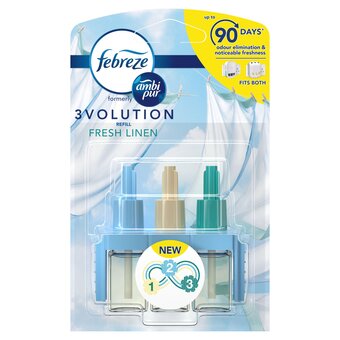Tesco Febreze 3volution plug-in refill fresh linen 20ml offer