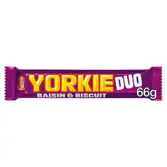 Tesco Yorkie raisin & biscuit duo 66g (p) offer