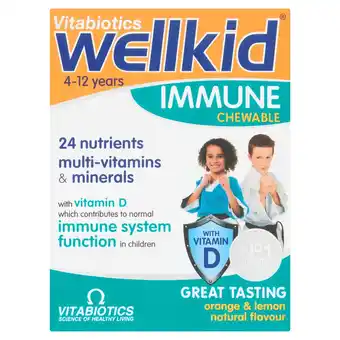 Tesco Wellkid immune 4-12 years chewable supplement 30 tablets offer