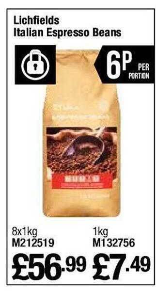 Makro Lichfields italian espresso beans offer
