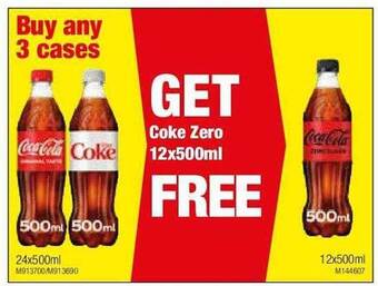 Makro Coke zero 12 x 500ml offer