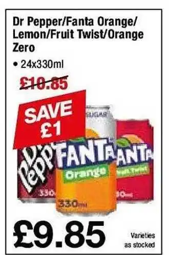 Makro Dr pepper-fanta orange-lemon-fruit twist-orange zero offer