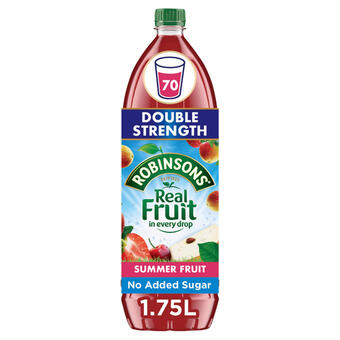 Iceland Robinsons double strength summer fruits no added sugar fruit squash 1.75l offer