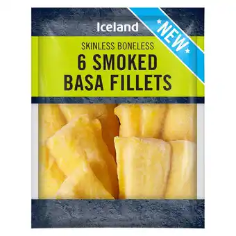 Iceland Iceland 6 skinless boneless smoked basa fillets 575g offer