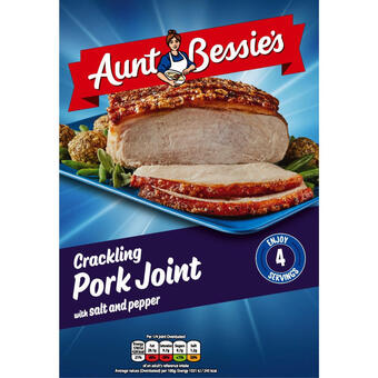 Iceland Aunt bessie’s crackling pork joint with salt and pepper 1kg offer