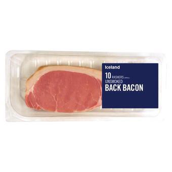 Iceland Iceland 10 rashers (approx.) unsmoked back bacon 300g offer