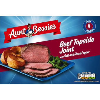 Iceland Aunt bessie's beef topside joint with salt and black pepper 600g offer