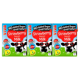 Iceland Viva strawberry flavour milk 3 x 200ml offer