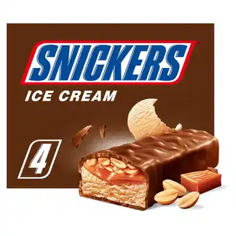 Iceland Snickers chocolate peanut ice cream bar 4 x 53ml offer
