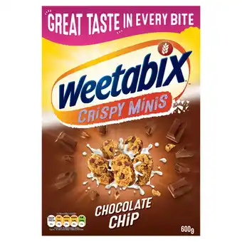Iceland Weetabix crispy minis chocolate chip cereal 600g offer