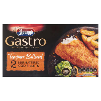 Iceland Young's gastro tempura battered 2 beer battered cod fillets 270g offer