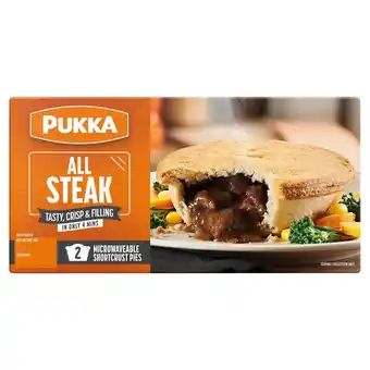 Iceland Pukka all steak 2 microwaveable shortcrust pies offer