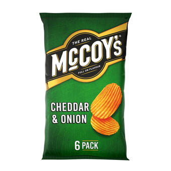 Iceland Mccoy's cheddar & onion multipack crisps 6 pack offer