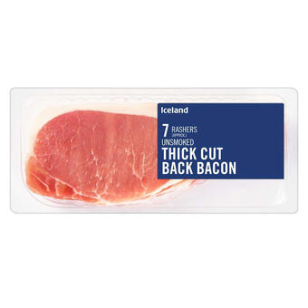 Iceland Iceland 7 rashers (approx.) unsmoked thick cut back bacon 300g offer