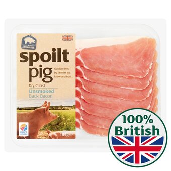 Morrisons Spoiltpig unsmoked dry cured back bacon rashers offer