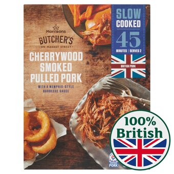 Morrisons Morrisons slow cooked cherrywood smoked pulled pork with memphis bbq sauce offer